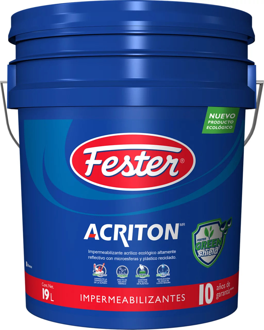 IMPERMEABILIZANTE FESTER ACRITON GREEN SHIELD CUB 19 L