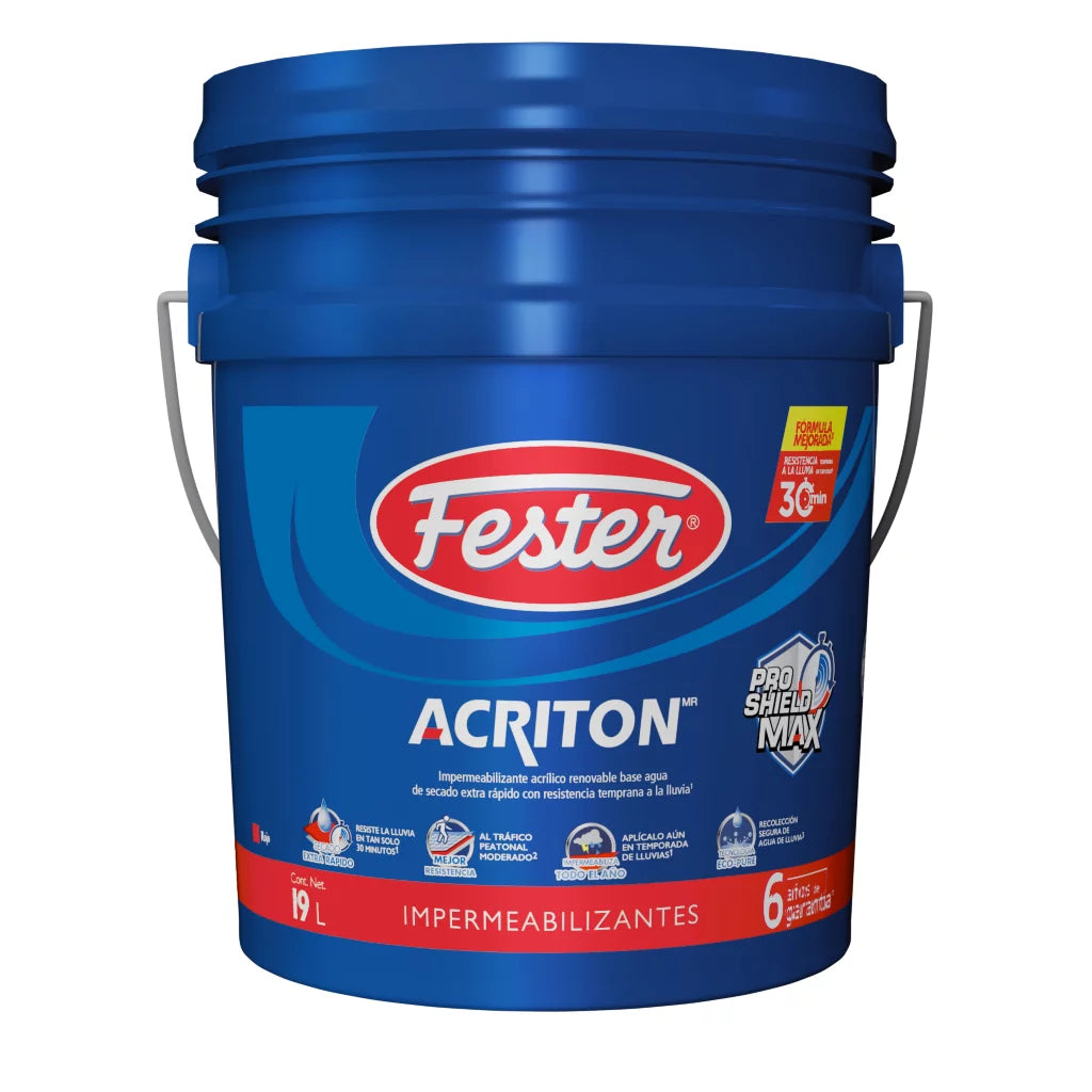 IMPERMEABILIZANTE FESTER ACRITON PROSHIELD MAX 6 AÑOS ROJO TAM 200 L
