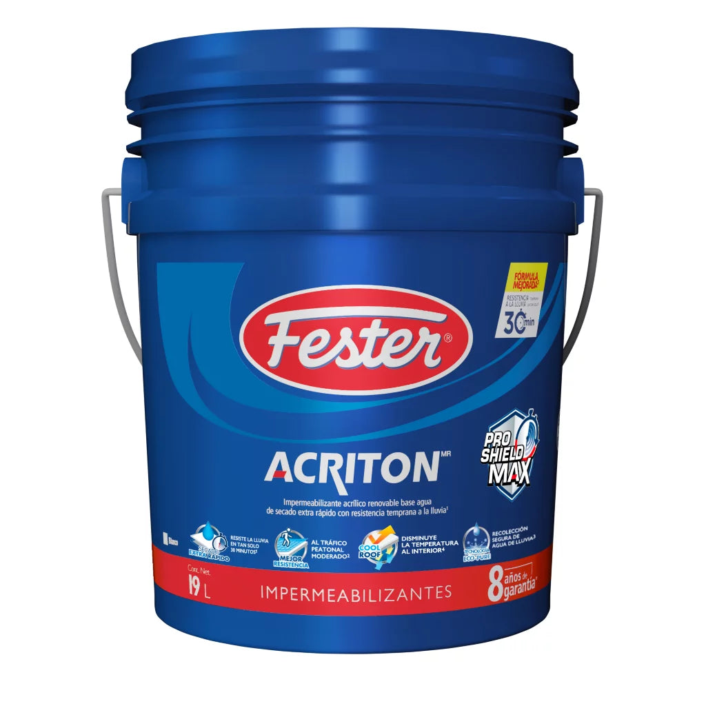 IMPERMEABILIZANTE FESTER ACRITON PROSHIELD MAX 8 AÑOS ROJO TAM 200 L