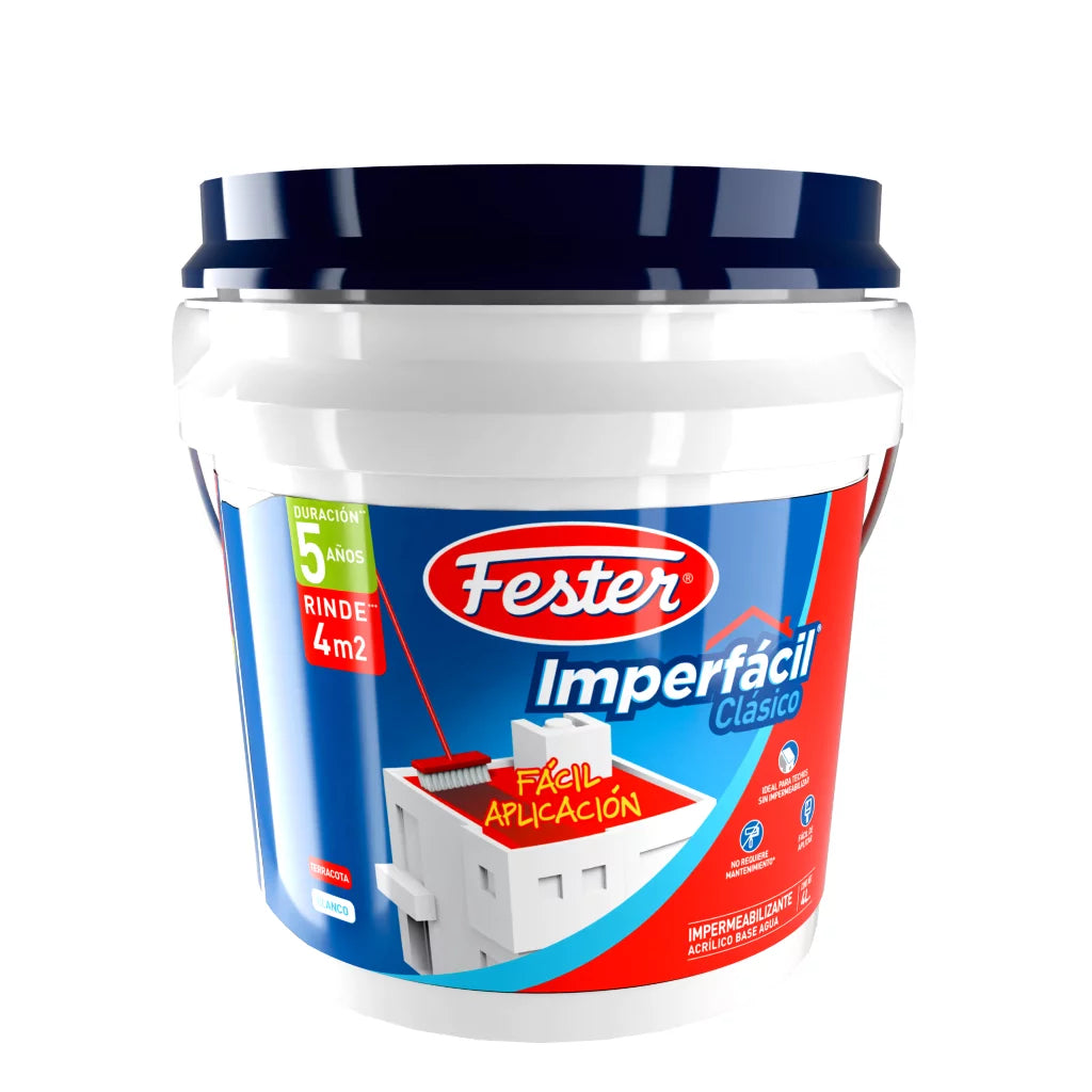 IMPERMEABILIZANTE FESTER IMPERFACIL CLASICO 5 AÑOS BLANCO BOTE 4 L